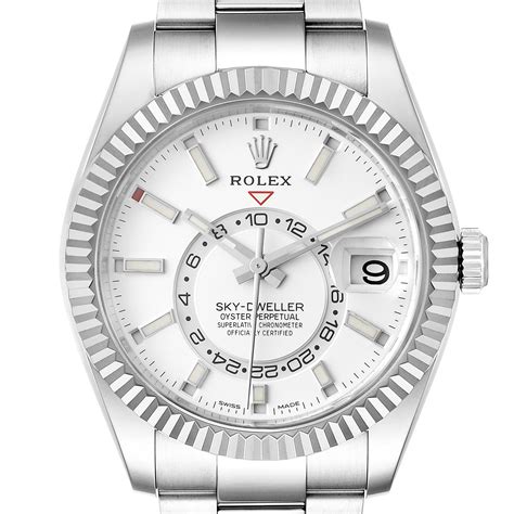 rolex white gold sky dweller|rolex sky dweller 18kt white gold.